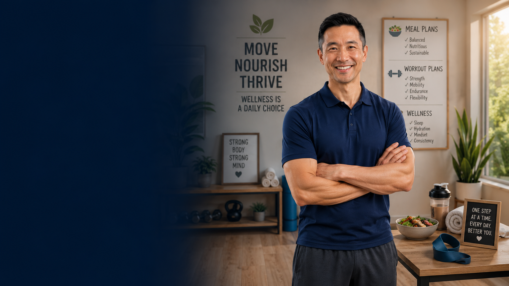 Ryan, the Foundation's movement and wellness instructor, in a bright studio